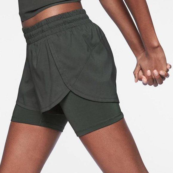 Athleta racer run 2 in 1 short Clearance